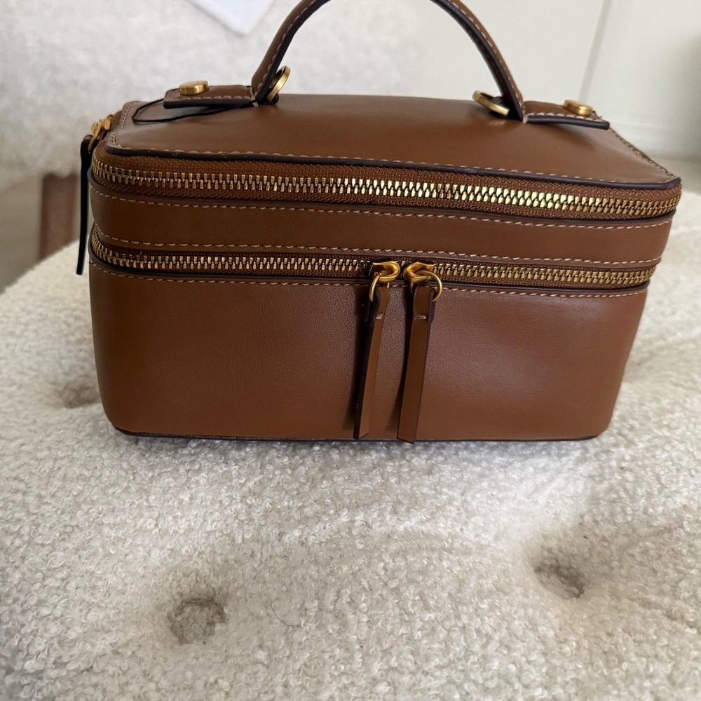 Brown Zara Leather Top-Handle Women's Bag